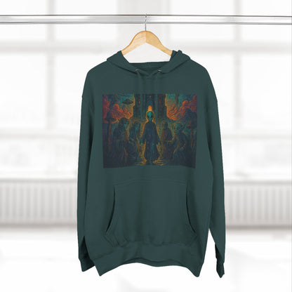 Heaven And Hell By Trueiluminati Mystical Three-Panel Fleece Hoodie - Cozy Apparel for Fans of Fantasy, Unique Gift for Holidays, Ideal for Autumn and Winter Loungewear