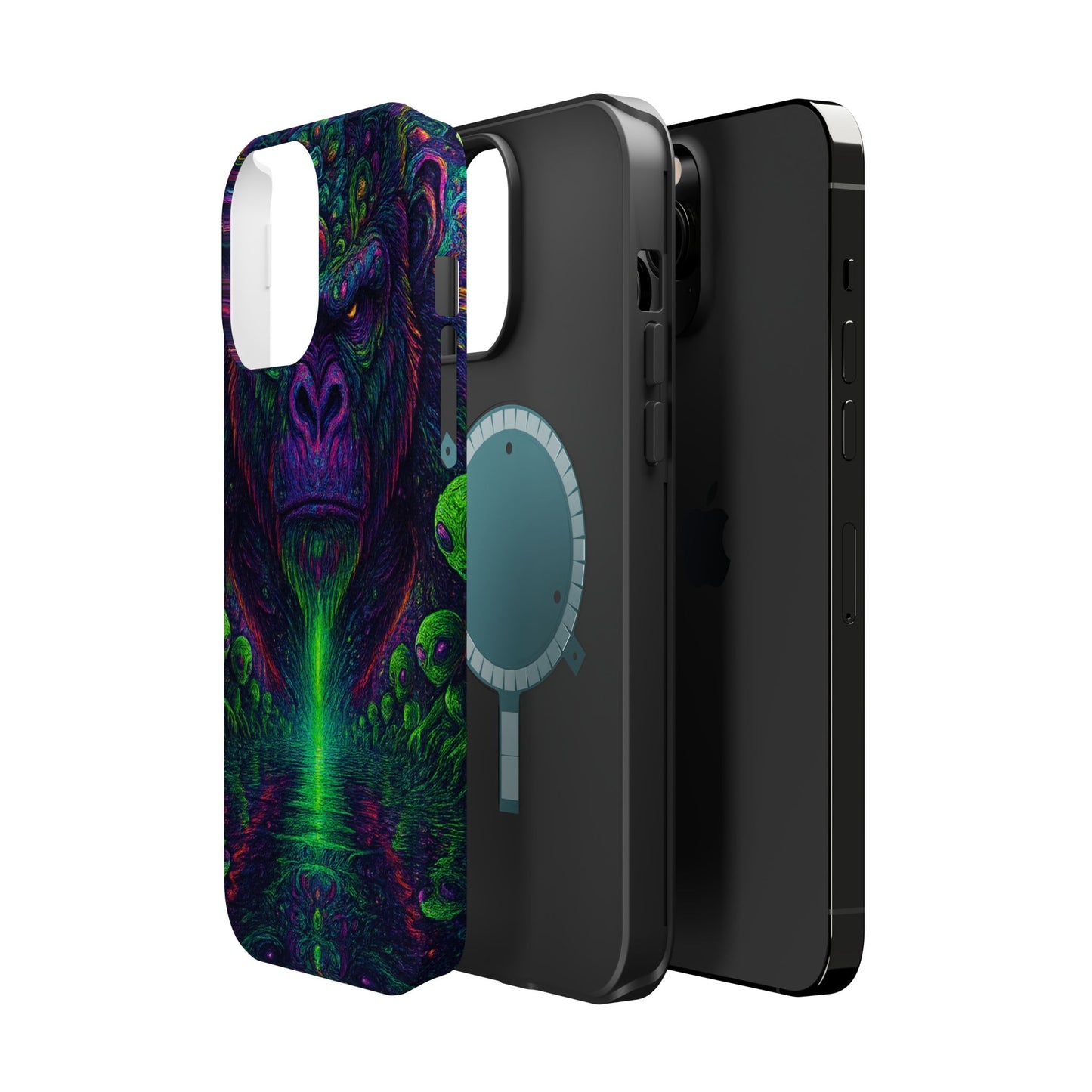 Alpha Apee By Trueiluminati Vibrant Gorilla Phone Case - Magnetic Impact-Resistant, Carry the Vibe Unique Gift for Animal Lovers, Psychedelic Design, Phone Protector, Eco-Friendly