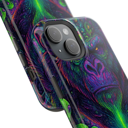 Alpha Apee By Trueiluminati Vibrant Gorilla Phone Case - Magnetic Impact-Resistant, Carry the Vibe Unique Gift for Animal Lovers, Psychedelic Design, Phone Protector, Eco-Friendly