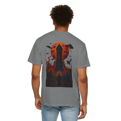 Hell Path By Trueiluminati Garment-Dyed T-shirt Unisex Gothic Tattoo-Style Shirt – Exclusive Trueiluminati Design