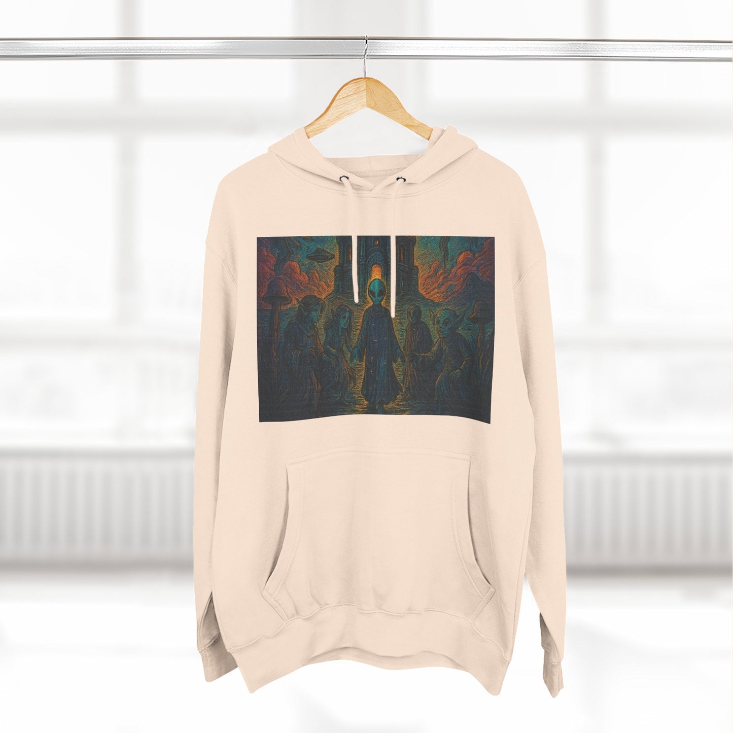 Heaven And Hell By Trueiluminati Mystical Three-Panel Fleece Hoodie - Cozy Apparel for Fans of Fantasy, Unique Gift for Holidays, Ideal for Autumn and Winter Loungewear