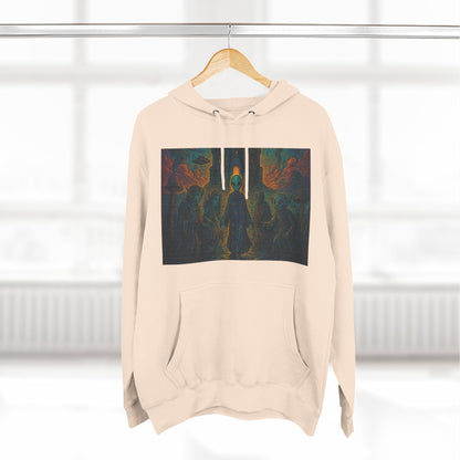 Heaven And Hell By Trueiluminati Mystical Three-Panel Fleece Hoodie - Cozy Apparel for Fans of Fantasy, Unique Gift for Holidays, Ideal for Autumn and Winter Loungewear