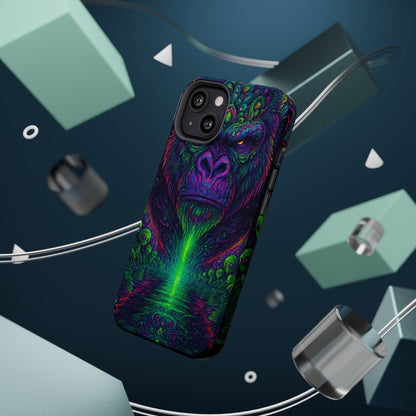 Alpha Apee By Trueiluminati Vibrant Gorilla Phone Case - Magnetic Impact-Resistant, Carry the Vibe Unique Gift for Animal Lovers, Psychedelic Design, Phone Protector, Eco-Friendly