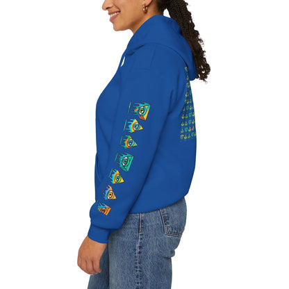 Young simbol by Trueiluminati Unisex Hoodie, Cozy Sweatshirt for Outdoor Lovers, Gift for Adventurers, Eco-Friendly Fashion, Great for Camping