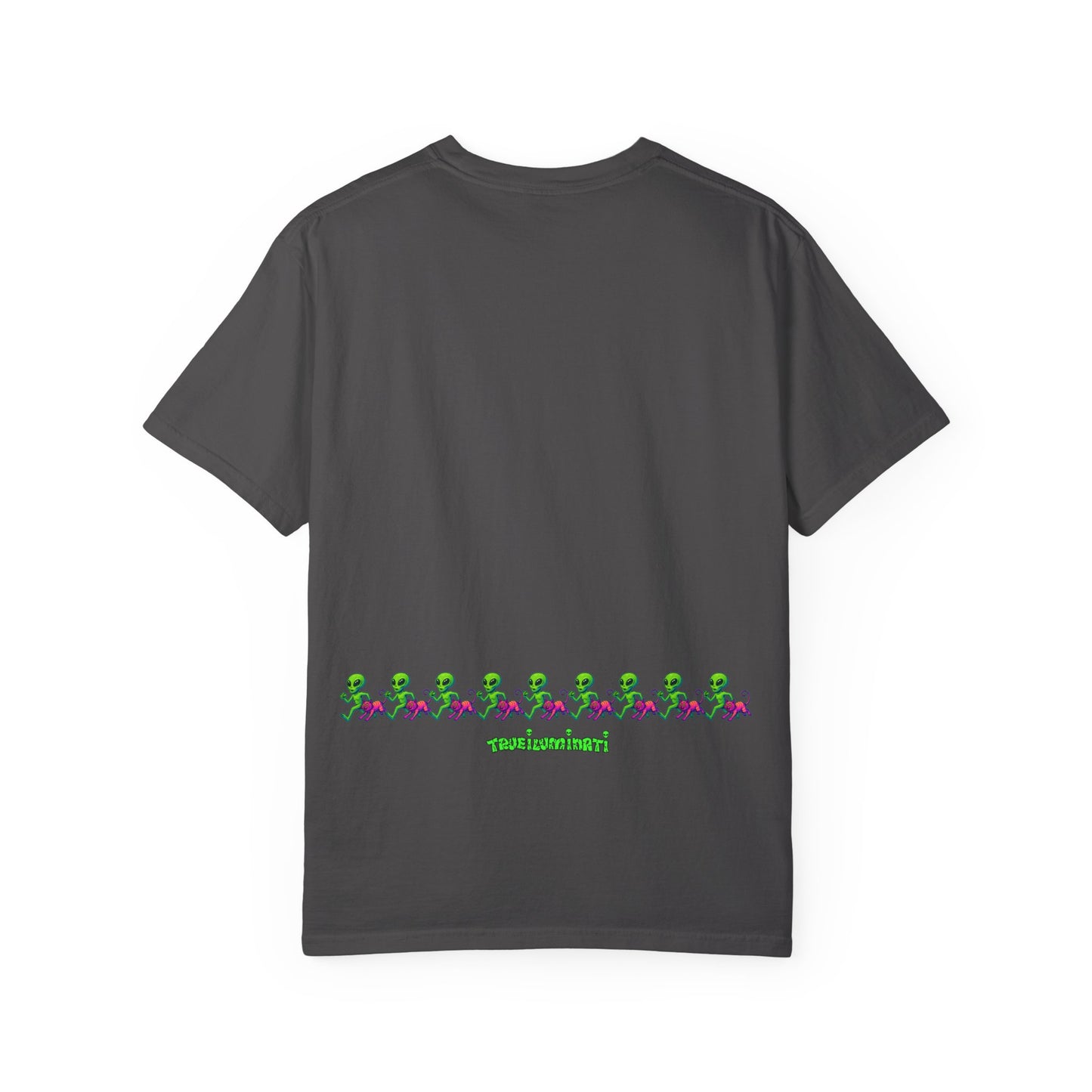Alien-Inspired Garment-Dyed Unisex T-Shirt, Fun Graphic Tee, Casual Wear, Gift for Space Lovers, Unique Everyday T-Shirt