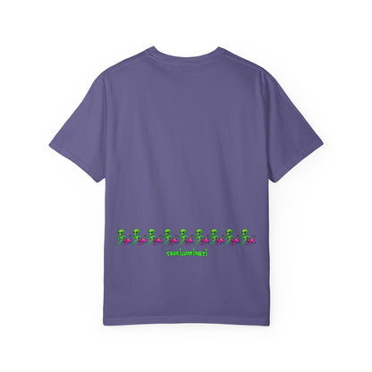 Alien-Inspired Garment-Dyed Unisex T-Shirt, Fun Graphic Tee, Casual Wear, Gift for Space Lovers, Unique Everyday T-Shirt
