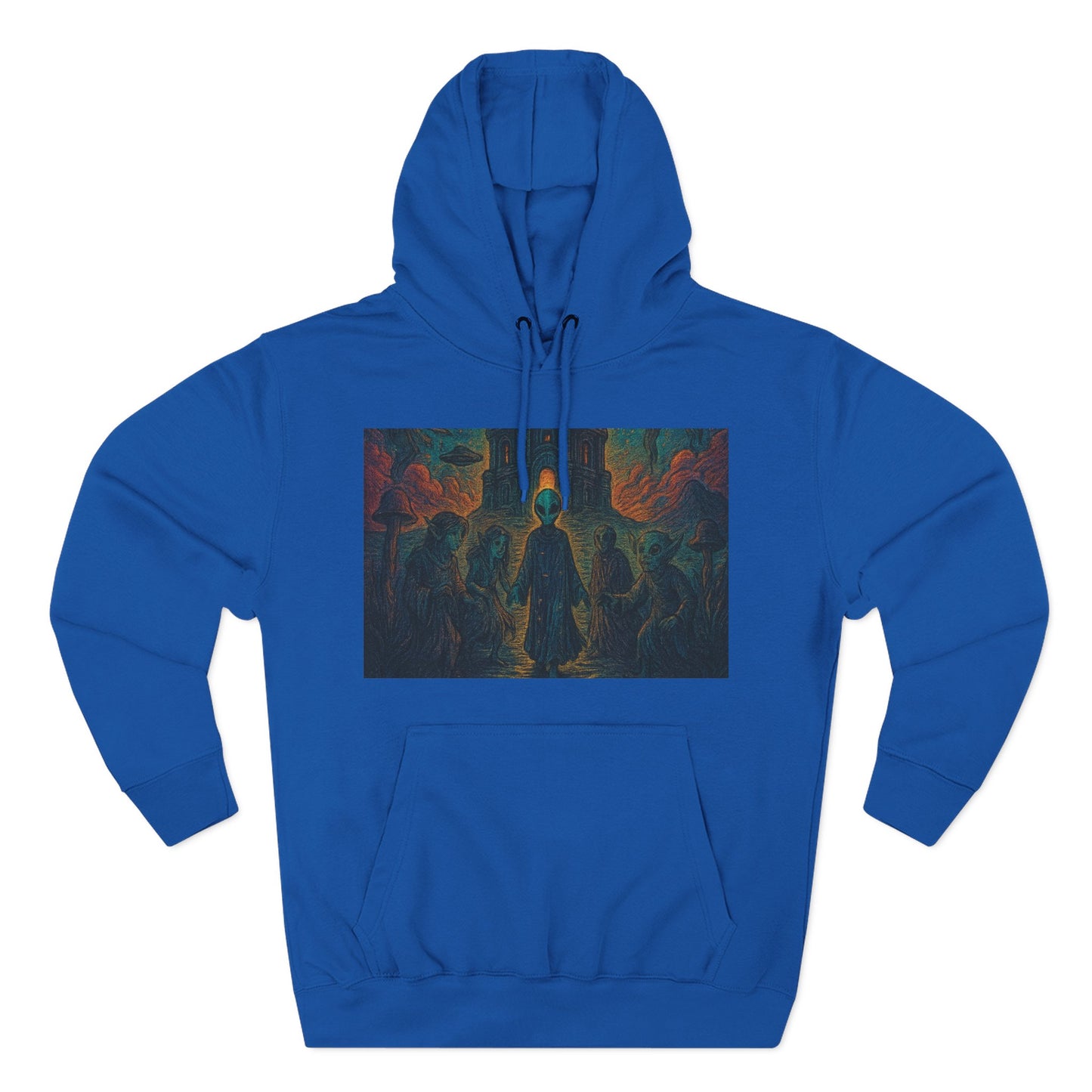Heaven And Hell By Trueiluminati Mystical Three-Panel Fleece Hoodie - Cozy Apparel for Fans of Fantasy, Unique Gift for Holidays, Ideal for Autumn and Winter Loungewear