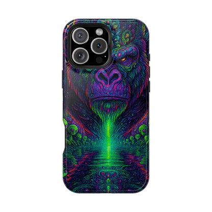 Alpha Apee By Trueiluminati Vibrant Gorilla Phone Case - Magnetic Impact-Resistant, Carry the Vibe Unique Gift for Animal Lovers, Psychedelic Design, Phone Protector, Eco-Friendly