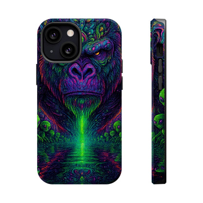 Alpha Apee By Trueiluminati Vibrant Gorilla Phone Case - Magnetic Impact-Resistant, Carry the Vibe Unique Gift for Animal Lovers, Psychedelic Design, Phone Protector, Eco-Friendly