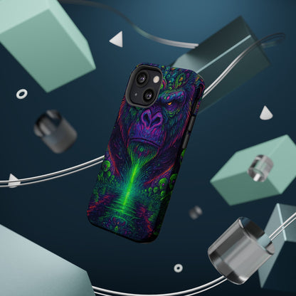 Alpha Apee By Trueiluminati Vibrant Gorilla Phone Case - Magnetic Impact-Resistant, Carry the Vibe Unique Gift for Animal Lovers, Psychedelic Design, Phone Protector, Eco-Friendly