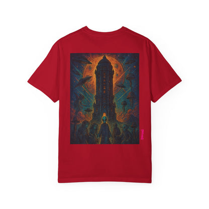 Heaven Path By Trueiluminati Garment-Dyed T-shirt Unisex Gothic Tattoo-Style Shirt – Exclusive Trueiluminati Design