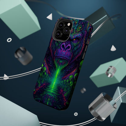 Alpha Apee By Trueiluminati Vibrant Gorilla Phone Case - Magnetic Impact-Resistant, Carry the Vibe Unique Gift for Animal Lovers, Psychedelic Design, Phone Protector, Eco-Friendly