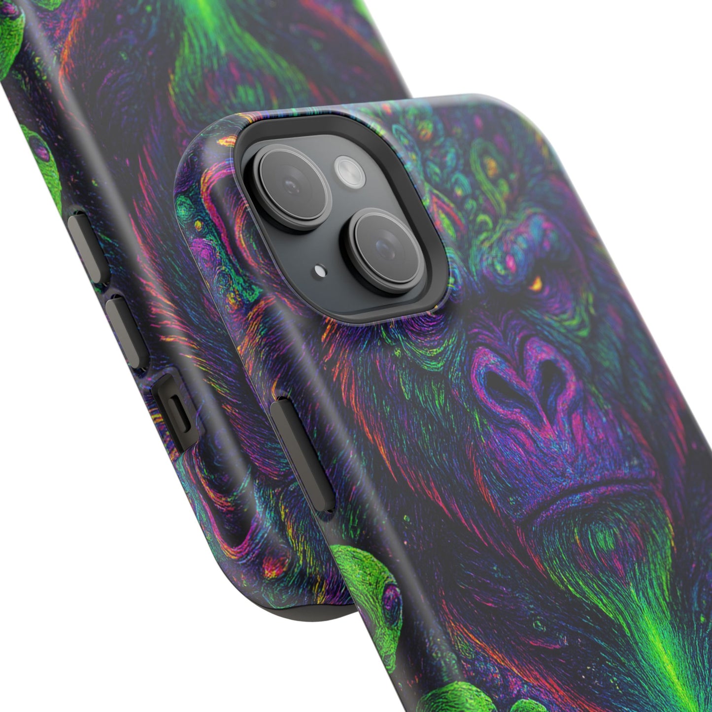 Alpha Apee By Trueiluminati Vibrant Gorilla Phone Case - Magnetic Impact-Resistant, Carry the Vibe Unique Gift for Animal Lovers, Psychedelic Design, Phone Protector, Eco-Friendly