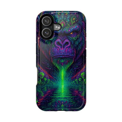 Alpha Apee By Trueiluminati Vibrant Gorilla Phone Case - Magnetic Impact-Resistant, Carry the Vibe Unique Gift for Animal Lovers, Psychedelic Design, Phone Protector, Eco-Friendly