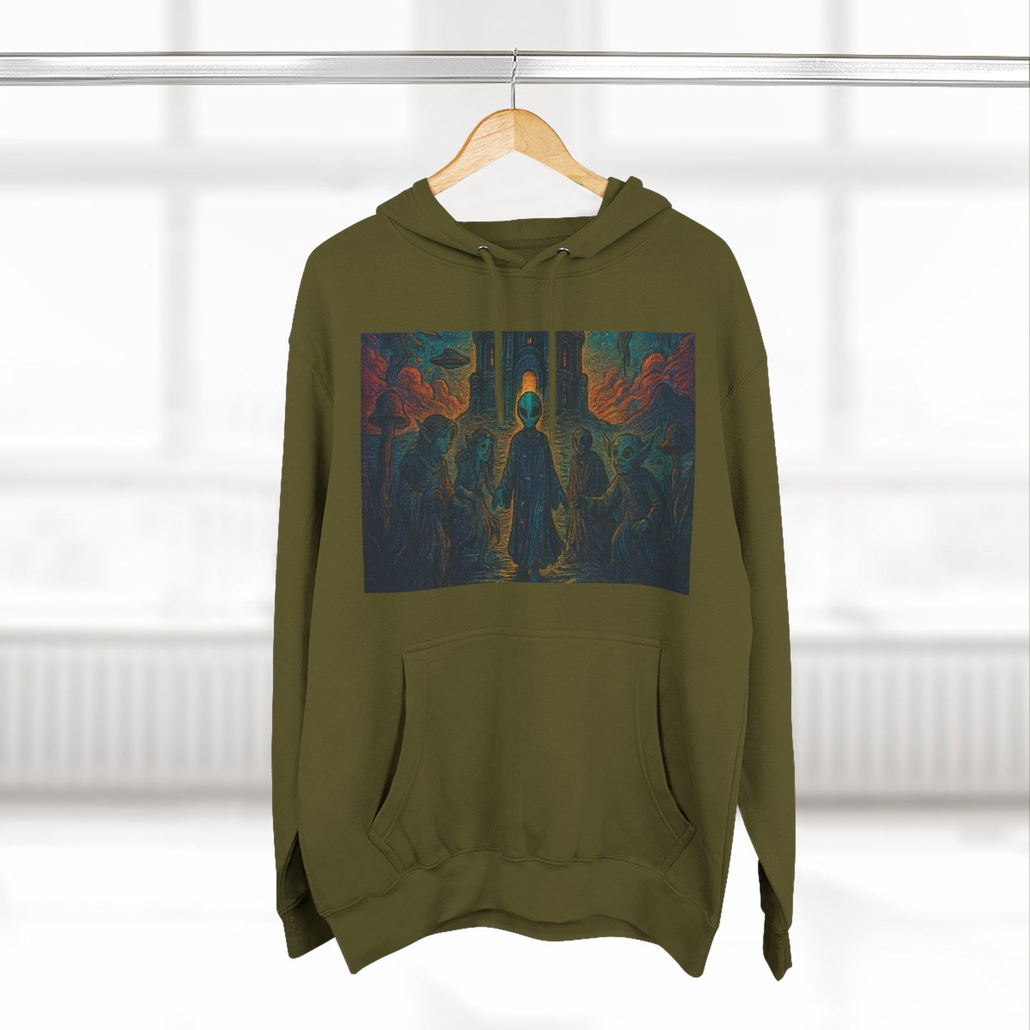 Heaven And Hell By Trueiluminati Mystical Three-Panel Fleece Hoodie - Cozy Apparel for Fans of Fantasy, Unique Gift for Holidays, Ideal for Autumn and Winter Loungewear
