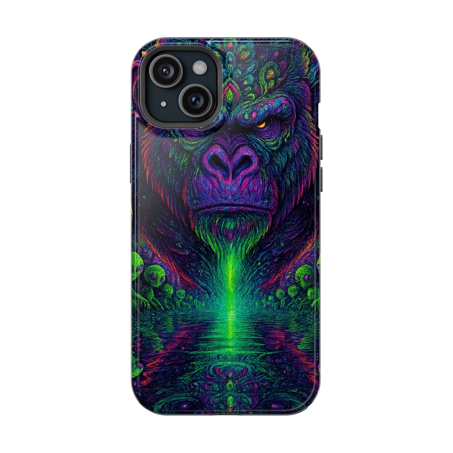 Alpha Apee By Trueiluminati Vibrant Gorilla Phone Case - Magnetic Impact-Resistant, Carry the Vibe Unique Gift for Animal Lovers, Psychedelic Design, Phone Protector, Eco-Friendly