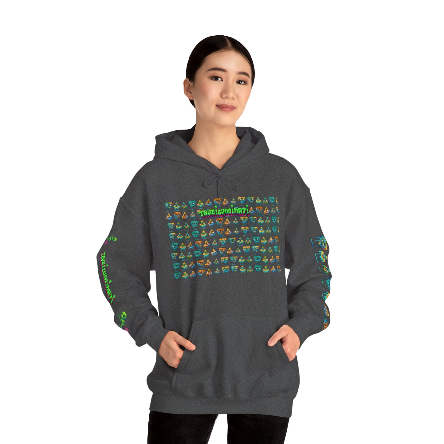 Young simbol by Trueiluminati Unisex Hoodie, Cozy Sweatshirt for Outdoor Lovers, Gift for Adventurers, Eco-Friendly Fashion, Great for Camping