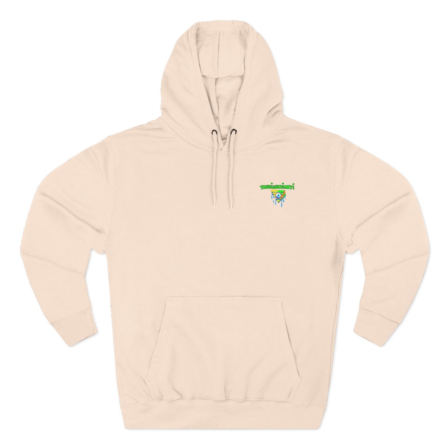 Vibrant Three-Panel Fleece Hoodie, Cozy Sweatshirt for Fall, Unique Graphic Hoodie, Artistic Gift, Festival Wear Saint Death By Trueiluminati