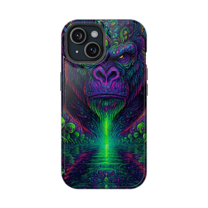 Alpha Apee By Trueiluminati Vibrant Gorilla Phone Case - Magnetic Impact-Resistant, Carry the Vibe Unique Gift for Animal Lovers, Psychedelic Design, Phone Protector, Eco-Friendly