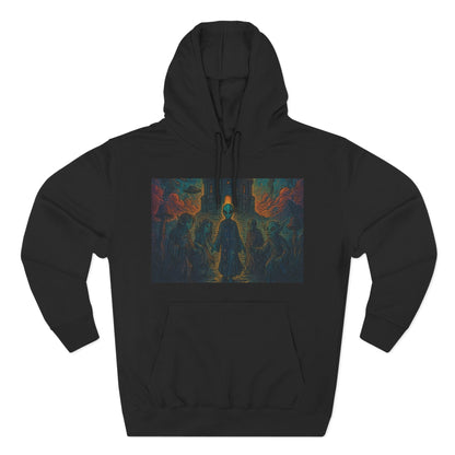 Heaven And Hell By Trueiluminati Mystical Three-Panel Fleece Hoodie - Cozy Apparel for Fans of Fantasy, Unique Gift for Holidays, Ideal for Autumn and Winter Loungewear