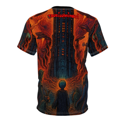 Heaven and Hell by Trueiluminati Unisex Tee, Unique Graphic Tee, Sci-Fi T-Shirt, Gift for Space Lovers, Men's & Women's Casual Wear