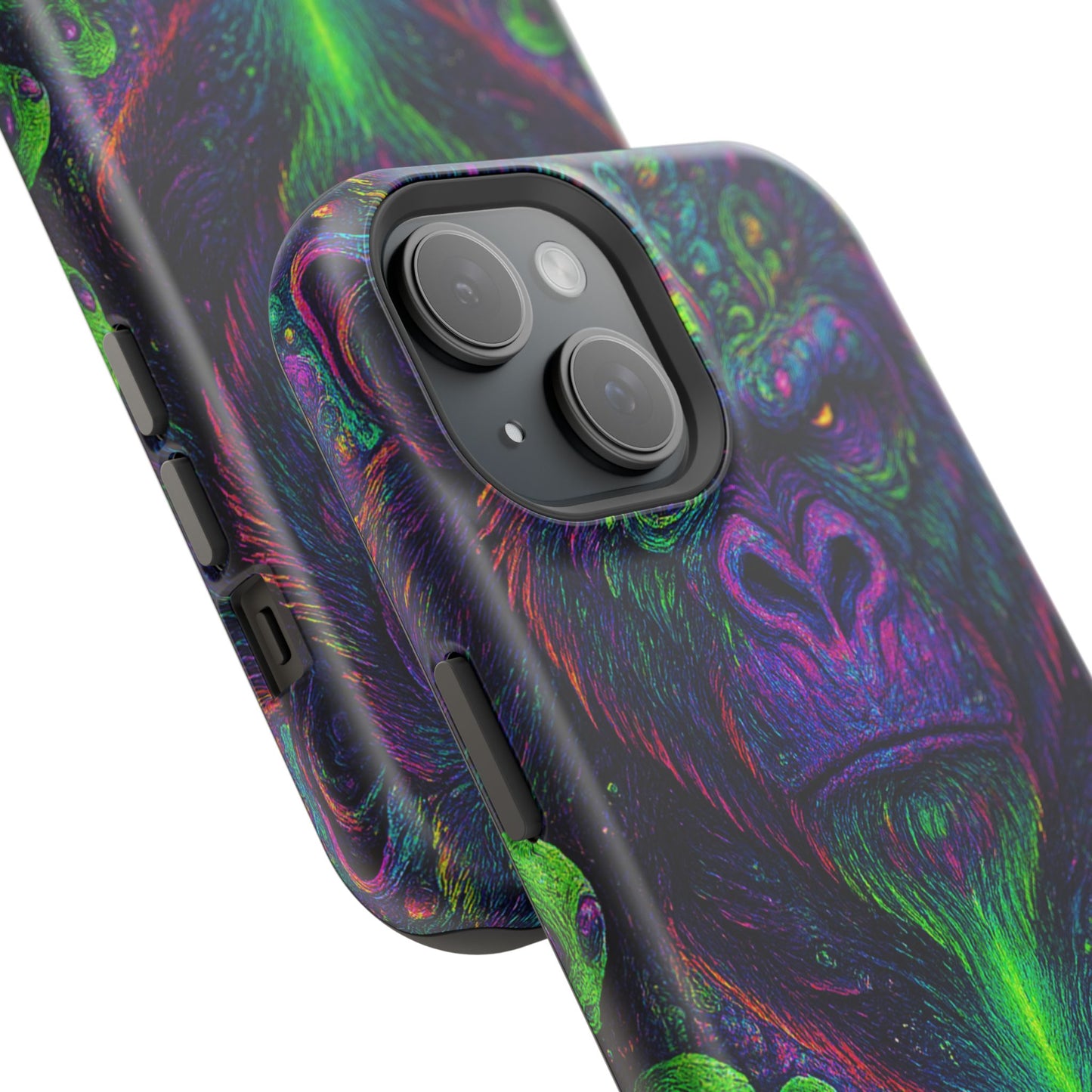 Alpha Apee By Trueiluminati Vibrant Gorilla Phone Case - Magnetic Impact-Resistant, Carry the Vibe Unique Gift for Animal Lovers, Psychedelic Design, Phone Protector, Eco-Friendly