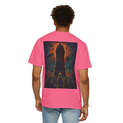 Heaven Path By Trueiluminati Garment-Dyed T-shirt Unisex Gothic Tattoo-Style Shirt – Exclusive Trueiluminati Design