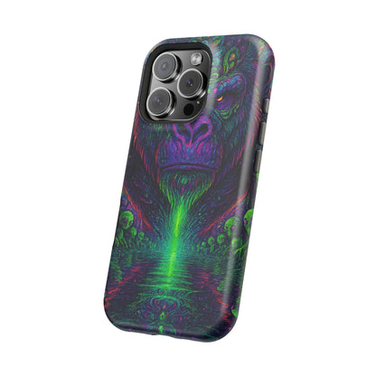 Alpha Apee By Trueiluminati Vibrant Gorilla Phone Case - Magnetic Impact-Resistant, Carry the Vibe Unique Gift for Animal Lovers, Psychedelic Design, Phone Protector, Eco-Friendly