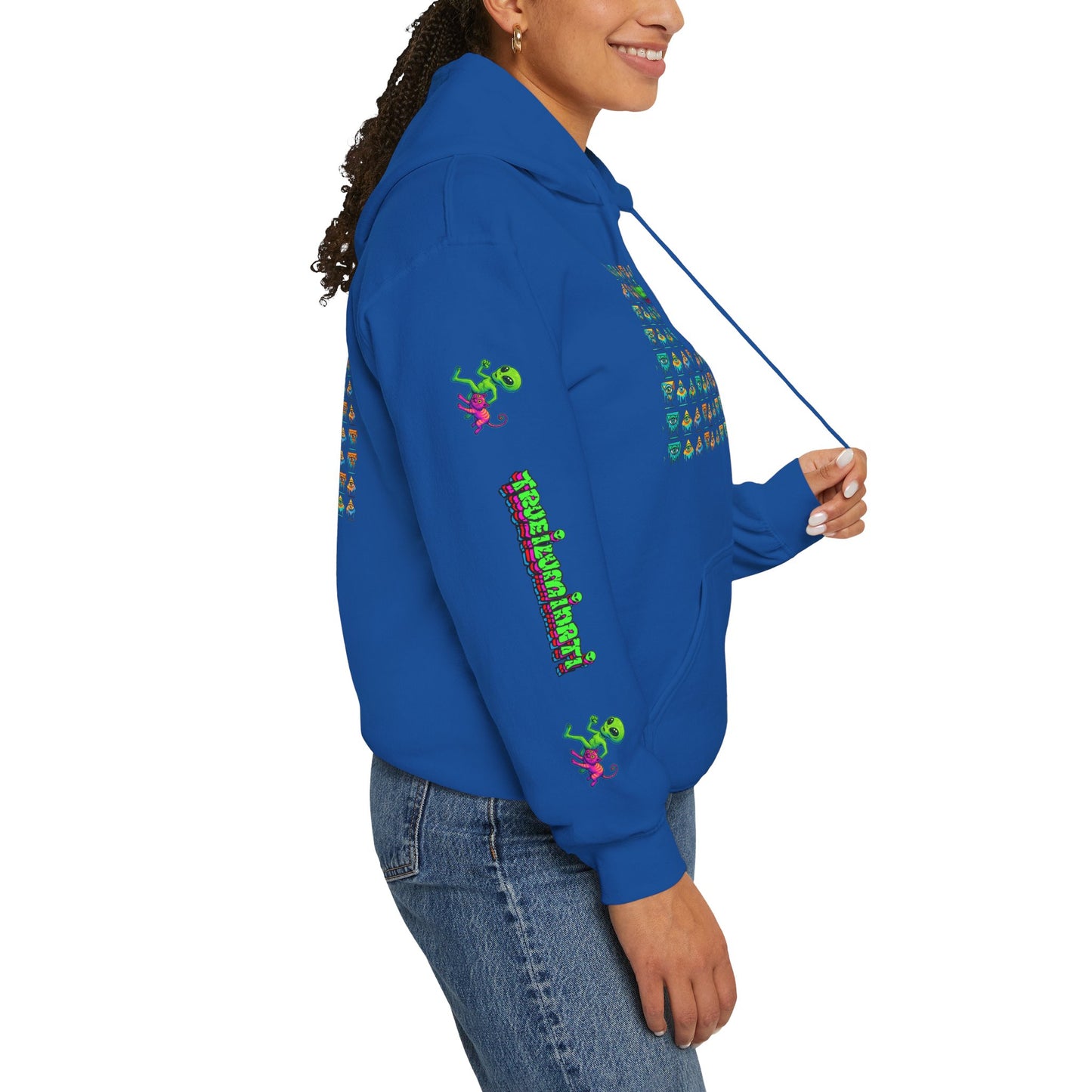 Young simbol by Trueiluminati Unisex Hoodie, Cozy Sweatshirt for Outdoor Lovers, Gift for Adventurers, Eco-Friendly Fashion, Great for Camping