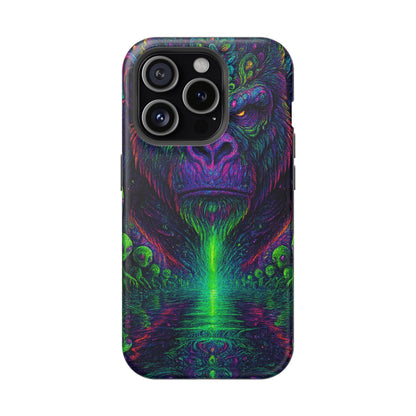 Alpha Apee By Trueiluminati Vibrant Gorilla Phone Case - Magnetic Impact-Resistant, Carry the Vibe Unique Gift for Animal Lovers, Psychedelic Design, Phone Protector, Eco-Friendly