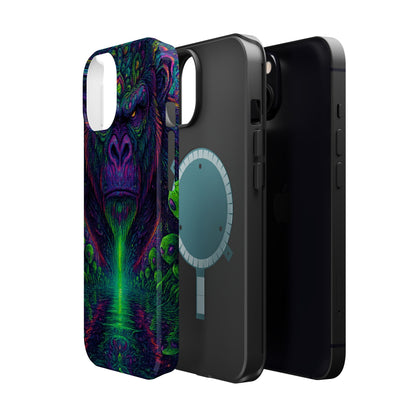Alpha Apee By Trueiluminati Vibrant Gorilla Phone Case - Magnetic Impact-Resistant, Carry the Vibe Unique Gift for Animal Lovers, Psychedelic Design, Phone Protector, Eco-Friendly