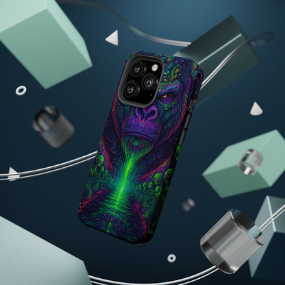 Alpha Apee By Trueiluminati Vibrant Gorilla Phone Case - Magnetic Impact-Resistant, Carry the Vibe Unique Gift for Animal Lovers, Psychedelic Design, Phone Protector, Eco-Friendly
