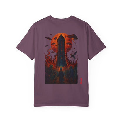 Hell Path By Trueiluminati Garment-Dyed T-shirt Unisex Gothic Tattoo-Style Shirt – Exclusive Trueiluminati Design