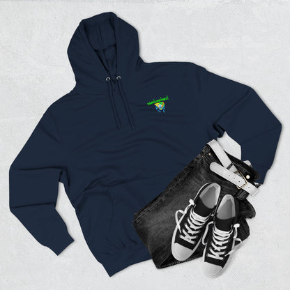 Vibrant Three-Panel Fleece Hoodie, Cozy Sweatshirt for Fall, Unique Graphic Hoodie, Artistic Gift, Festival Wear Saint Death By Trueiluminati