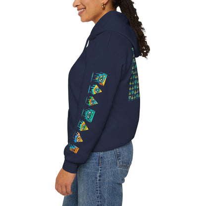 Young simbol by Trueiluminati Unisex Hoodie, Cozy Sweatshirt for Outdoor Lovers, Gift for Adventurers, Eco-Friendly Fashion, Great for Camping