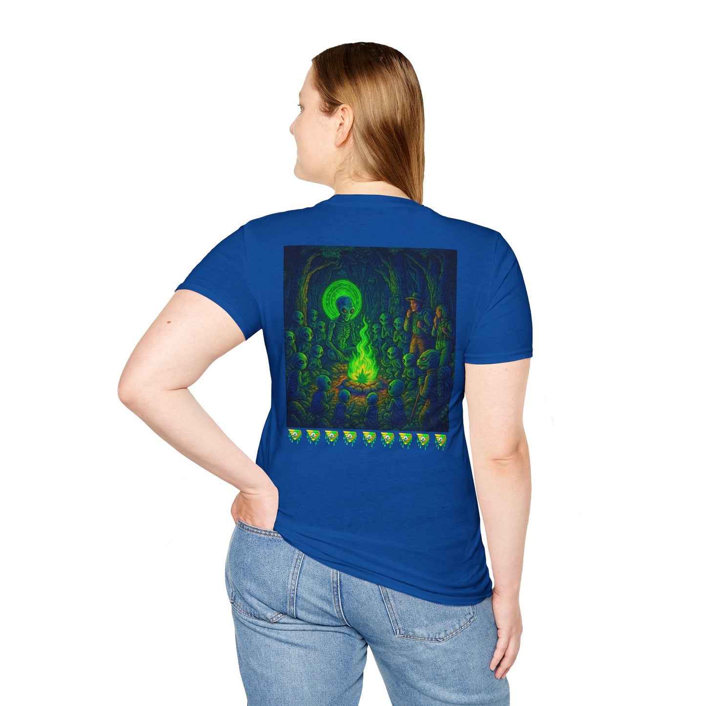 Forest At Night By Trueiluminati Mystical Gathering Unisex T-Shirt | Chill Vibes, Perfect for Festivals, Summer Nights, Gift for Friends, Unique Graphic Tee