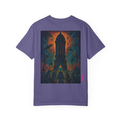 Heaven Path By Trueiluminati Garment-Dyed T-shirt Unisex Gothic Tattoo-Style Shirt – Exclusive Trueiluminati Design