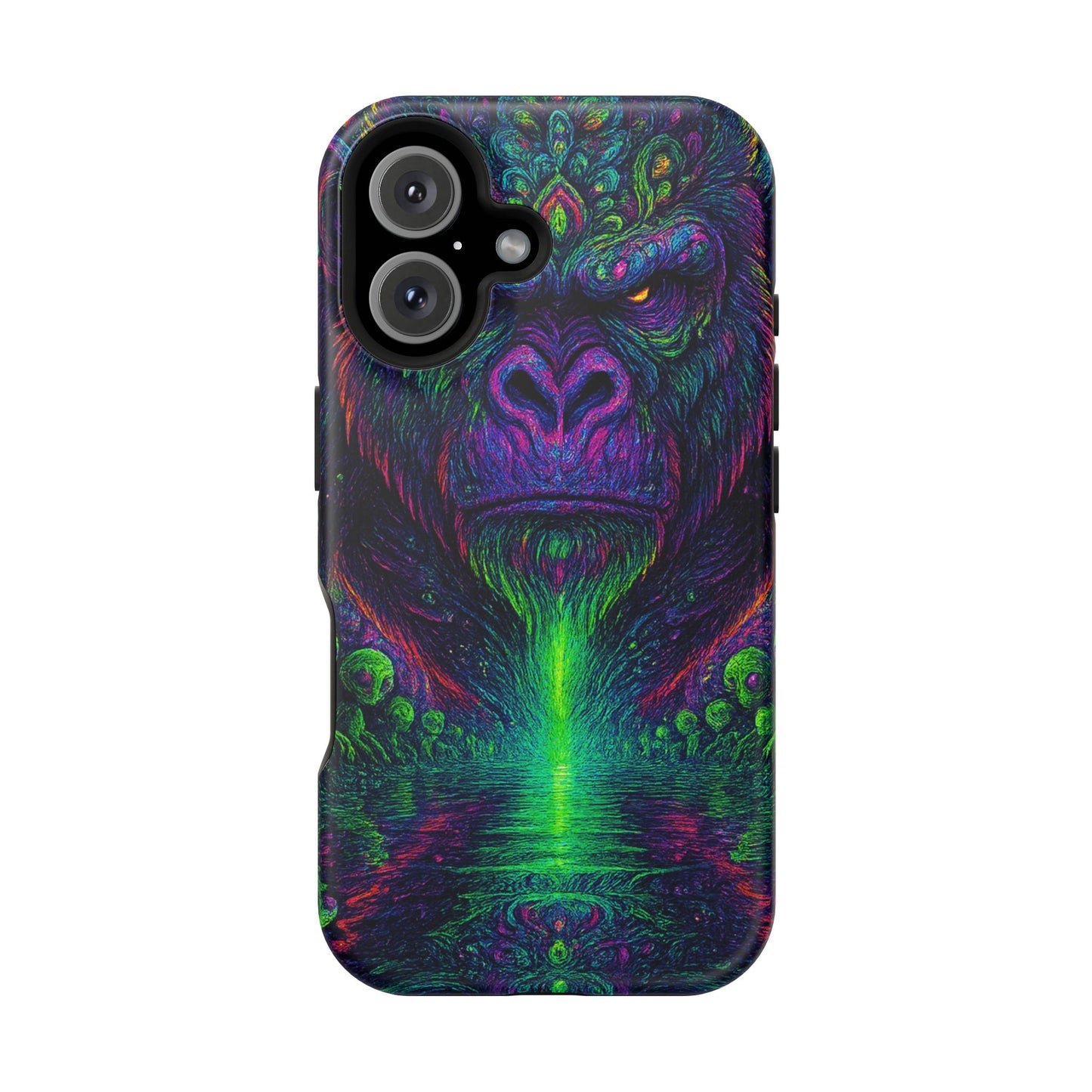 Alpha Apee By Trueiluminati Vibrant Gorilla Phone Case - Magnetic Impact-Resistant, Carry the Vibe Unique Gift for Animal Lovers, Psychedelic Design, Phone Protector, Eco-Friendly