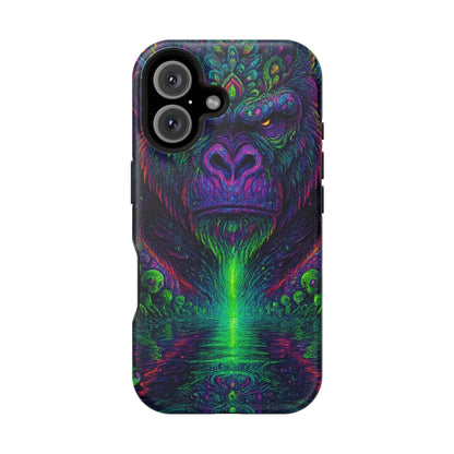 Alpha Apee By Trueiluminati Vibrant Gorilla Phone Case - Magnetic Impact-Resistant, Carry the Vibe Unique Gift for Animal Lovers, Psychedelic Design, Phone Protector, Eco-Friendly