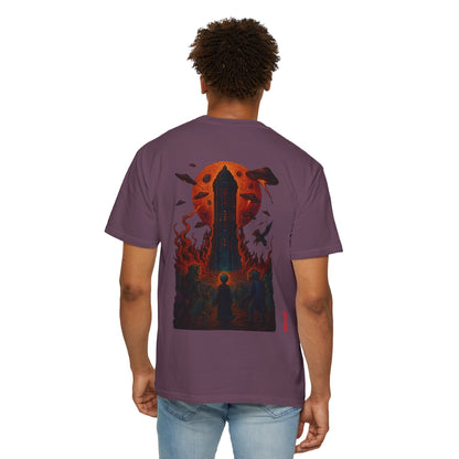 Hell Path By Trueiluminati Garment-Dyed T-shirt Unisex Gothic Tattoo-Style Shirt – Exclusive Trueiluminati Design