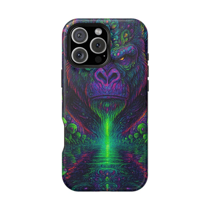 Alpha Apee By Trueiluminati Vibrant Gorilla Phone Case - Magnetic Impact-Resistant, Carry the Vibe Unique Gift for Animal Lovers, Psychedelic Design, Phone Protector, Eco-Friendly