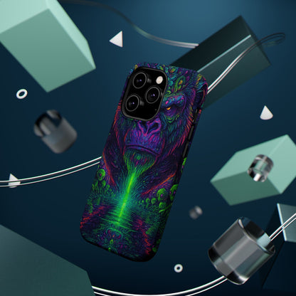 Alpha Apee By Trueiluminati Vibrant Gorilla Phone Case - Magnetic Impact-Resistant, Carry the Vibe Unique Gift for Animal Lovers, Psychedelic Design, Phone Protector, Eco-Friendly