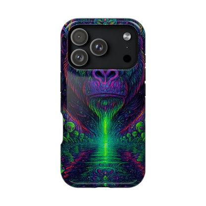 Alpha Apee By Trueiluminati Vibrant Gorilla Phone Case - Magnetic Impact-Resistant, Carry the Vibe Unique Gift for Animal Lovers, Psychedelic Design, Phone Protector, Eco-Friendly