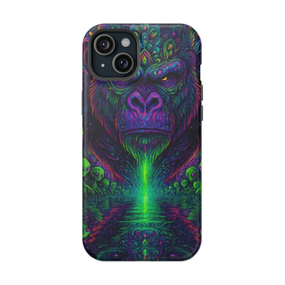 Alpha Apee By Trueiluminati Vibrant Gorilla Phone Case - Magnetic Impact-Resistant, Carry the Vibe Unique Gift for Animal Lovers, Psychedelic Design, Phone Protector, Eco-Friendly