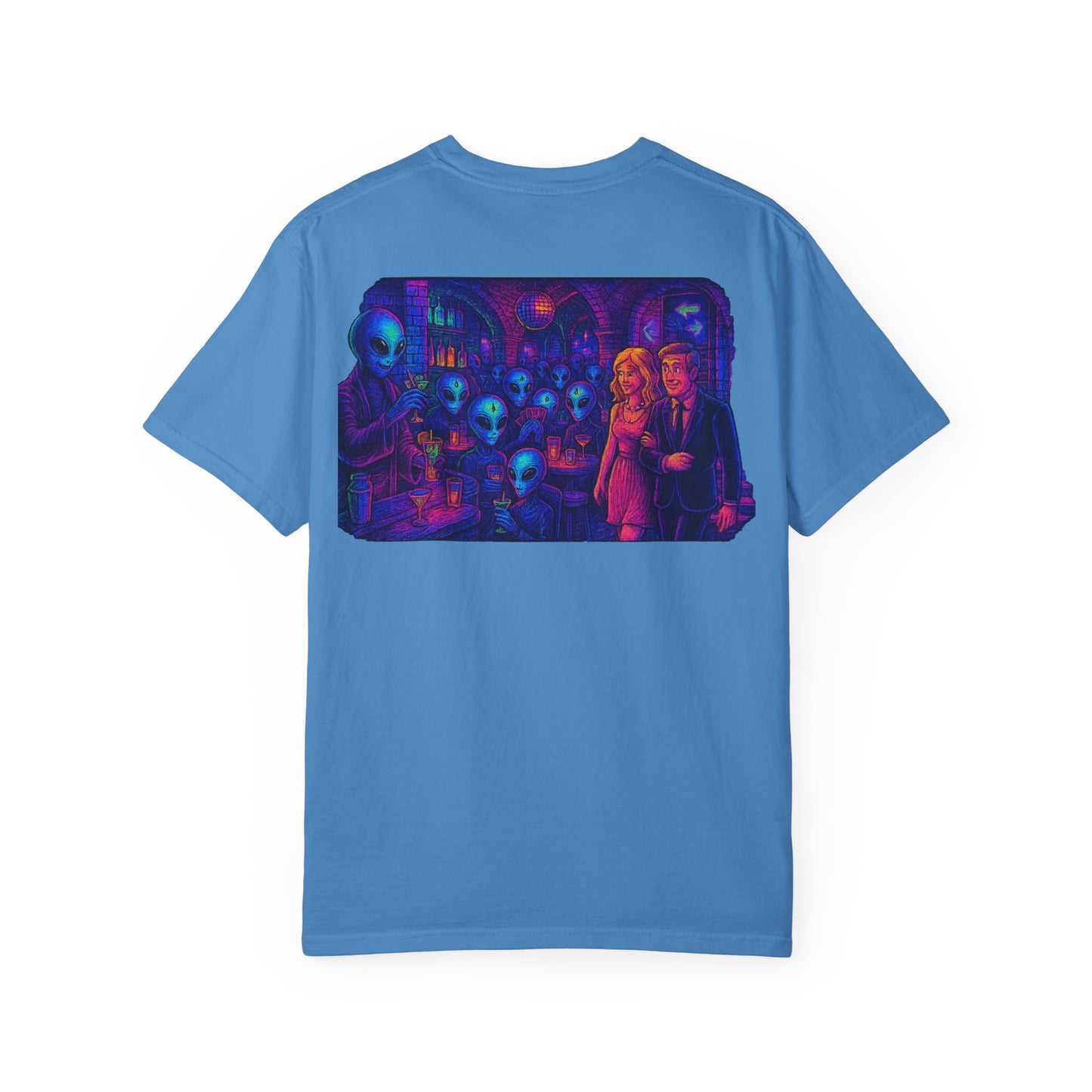 New  Disco Club By Trueiluminati Unisex T-shirt with Alien Love Design, Fun Graphic Tee, Casual Wear, Gift for Friends, Unique Party Shirt, Statement Top
