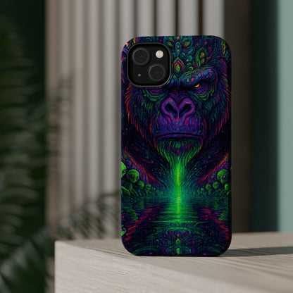 Alpha Apee By Trueiluminati Vibrant Gorilla Phone Case - Magnetic Impact-Resistant, Carry the Vibe Unique Gift for Animal Lovers, Psychedelic Design, Phone Protector, Eco-Friendly