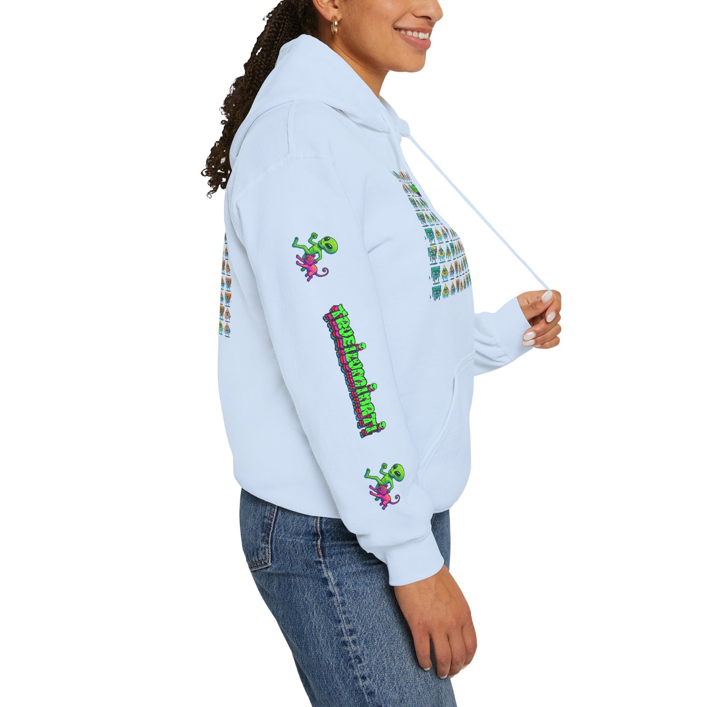 Young simbol by Trueiluminati Unisex Hoodie, Cozy Sweatshirt for Outdoor Lovers, Gift for Adventurers, Eco-Friendly Fashion, Great for Camping