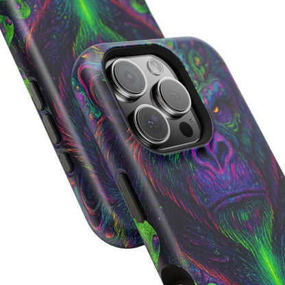 Alpha Apee By Trueiluminati Vibrant Gorilla Phone Case - Magnetic Impact-Resistant, Carry the Vibe Unique Gift for Animal Lovers, Psychedelic Design, Phone Protector, Eco-Friendly