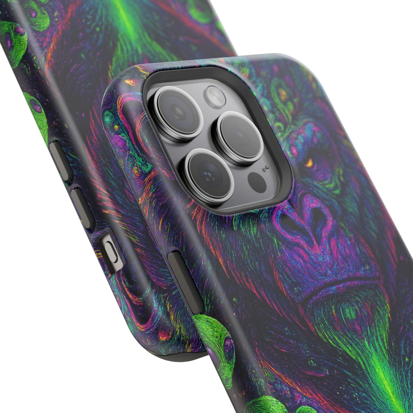 Alpha Apee By Trueiluminati Vibrant Gorilla Phone Case - Magnetic Impact-Resistant, Carry the Vibe Unique Gift for Animal Lovers, Psychedelic Design, Phone Protector, Eco-Friendly