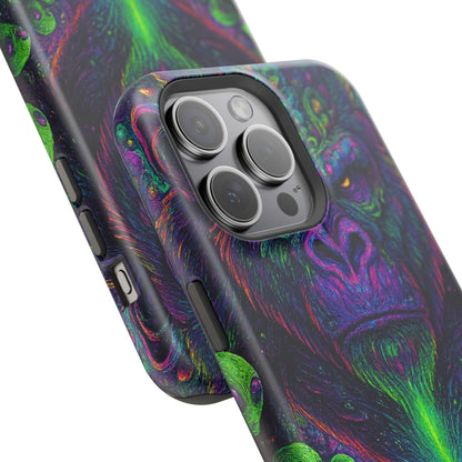 Alpha Apee By Trueiluminati Vibrant Gorilla Phone Case - Magnetic Impact-Resistant, Carry the Vibe Unique Gift for Animal Lovers, Psychedelic Design, Phone Protector, Eco-Friendly